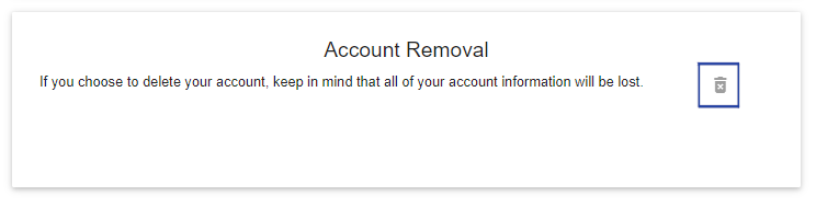 Image control to press to choose to remove account